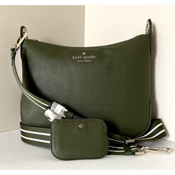 New Kate Spade Rosie Large Crossbody Pebbled Leather Enchanted Green - Picture 2 of 6
